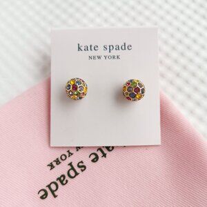 Kate Spade Gold Multi Color On The Ball Sphere Stud Earrings NEW